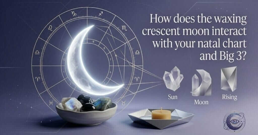 How does the waxing crescent moon interact with your natal chart and Big 3?