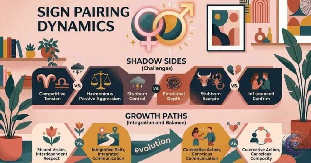 Sign pairing dynamics: shadow sides and growth paths